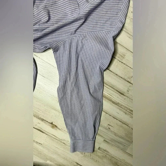 Brooks Brothers Blue Vertical Checked Shirt Mens 17-33 Button Up Long Sleeve - Picture 7 of 13
